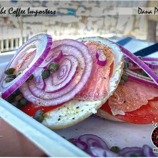 Sometimes nothing will do except a delicious order of bagels &amp; lox; garlic bagel. - &quot;So good.&quot; ($14)