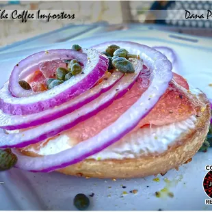 Sometimes nothing will do except a delicious order of bagels &amp; lox; garlic bagel. - &quot;So good.&quot; ($14)