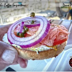 Sometimes nothing will do except a delicious order of bagels &amp; lox; garlic bagel. - &quot;So good.&quot; ($14)
