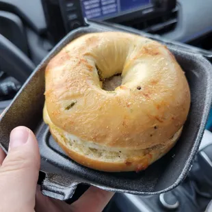 Sausage egg cheese bagel