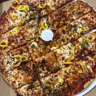 pizza with skimpy and missing toppings