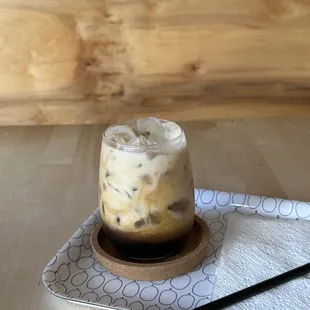 Black sugar cold brew latte