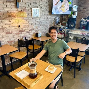 Enjoying a fresh pour over!