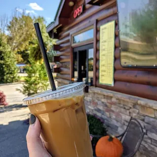 English toffee latte with almond milk