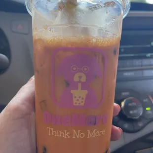 Thai tea with boba