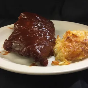 BBQ ribs &amp; cheesy potatoes