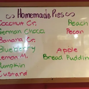 Homemade pies!