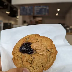 Peanut butter and jelly cookie