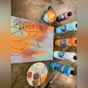  painting of a woman with flowers