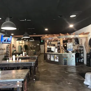 he inside of a coffee shop