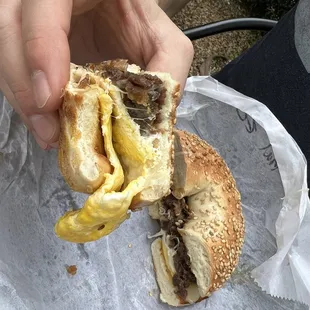 Bulgogi egg &amp; cheese breakfast sandwich