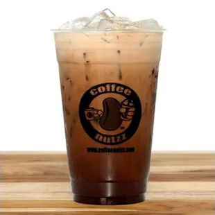 a glass of iced coffee