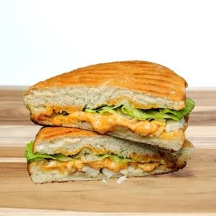 a sandwich cut in half