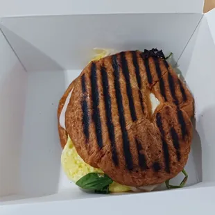 Spinach Turkey Egg Swiss cheese grilled croissant