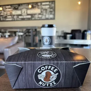 Breakfast and Caramel Latte  to-go.