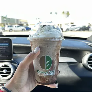 Oreo shake with whipped cream