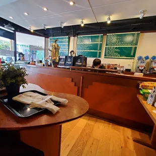 Inside the shop.