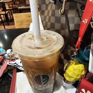 @Coffee or Tea -McCully Shopping Center-, 10/15/2024. Ordered a Brn Sugar Tea w/Boba, 50% Sweet, please.