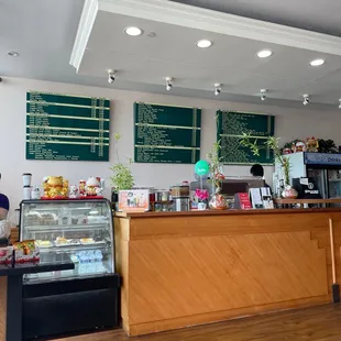 a coffee shop counter