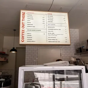 Menu on opening day