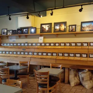 Huge coffee bean selection