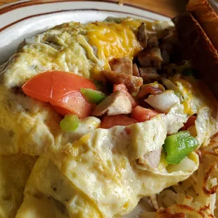 Close up of the everything omelette- delicious