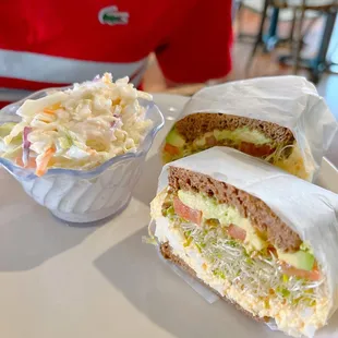 Half size Spanish yolk sandwich.