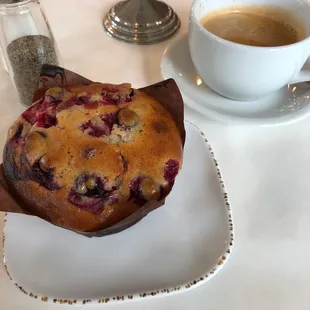 Cranberry muffin and Americano