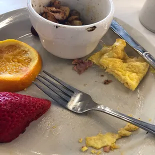 Ham and cheese omelette.