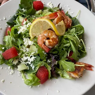 Watermelon shrimp salad