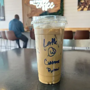 Iced caramel latte