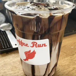 a cup of iced coffee