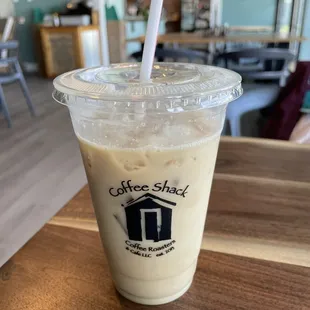 Iced Bumble Bee (Lavender, Honey, Blackberry) Latte with Coconut Milk