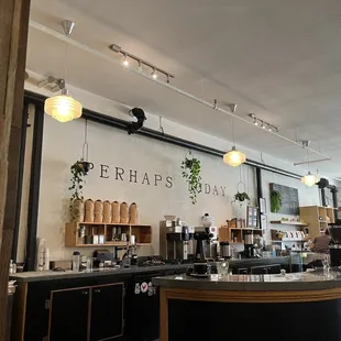 the interior of a coffee shop