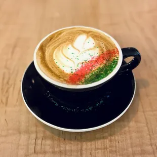 Seasonal Sugar Cookie Latte! Girlfriend said it was well balanced and delicious! Also very pretty