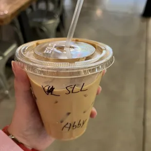 Strawberry Lavender Iced Latte