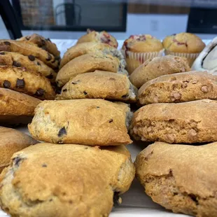 Fresh baked scones and cinnamon rolls
