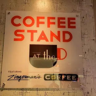 a sign for coffee