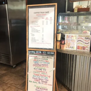 a menu for a coffee shop