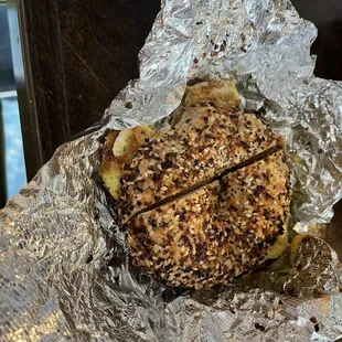 Egg and Cheese Everything Bagel
