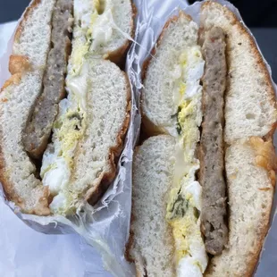 Ham and Cheese Bagel Sandwich