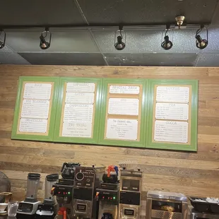 menus on the wall