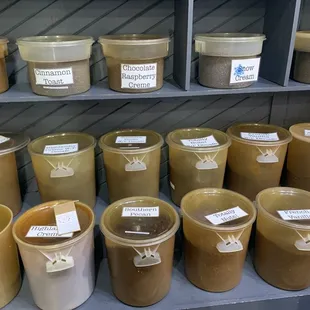 All different coffee beans offered! They bag and can grind them for yoi.