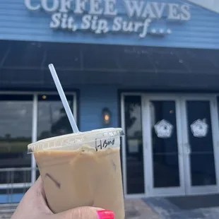 Iced honey badger latte--SO GOOD!