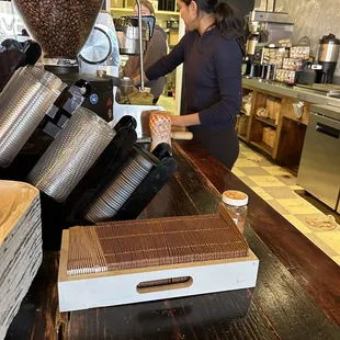 Jasmine doing her coffee thing!!