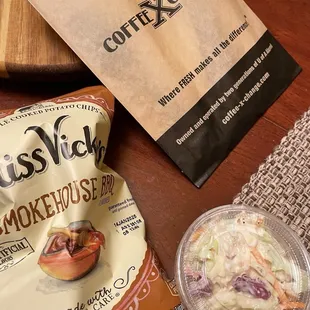 Chips and an order of coleslaw