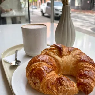 Latte and toasted Butter Croissant