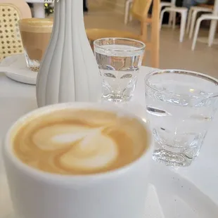 latte art in a white cup