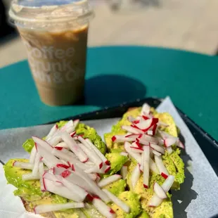 The Ain't Broke Avocado Toast minus onions