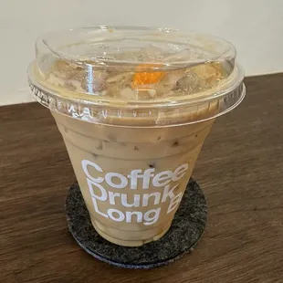 Their seasonal orange crème iced latte! So good!